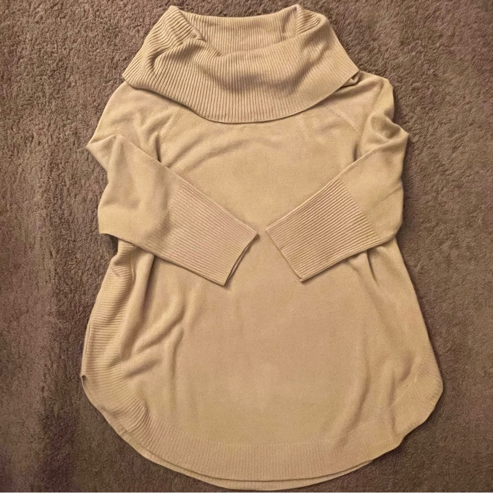 Women's Beige Turtleneck Sweater